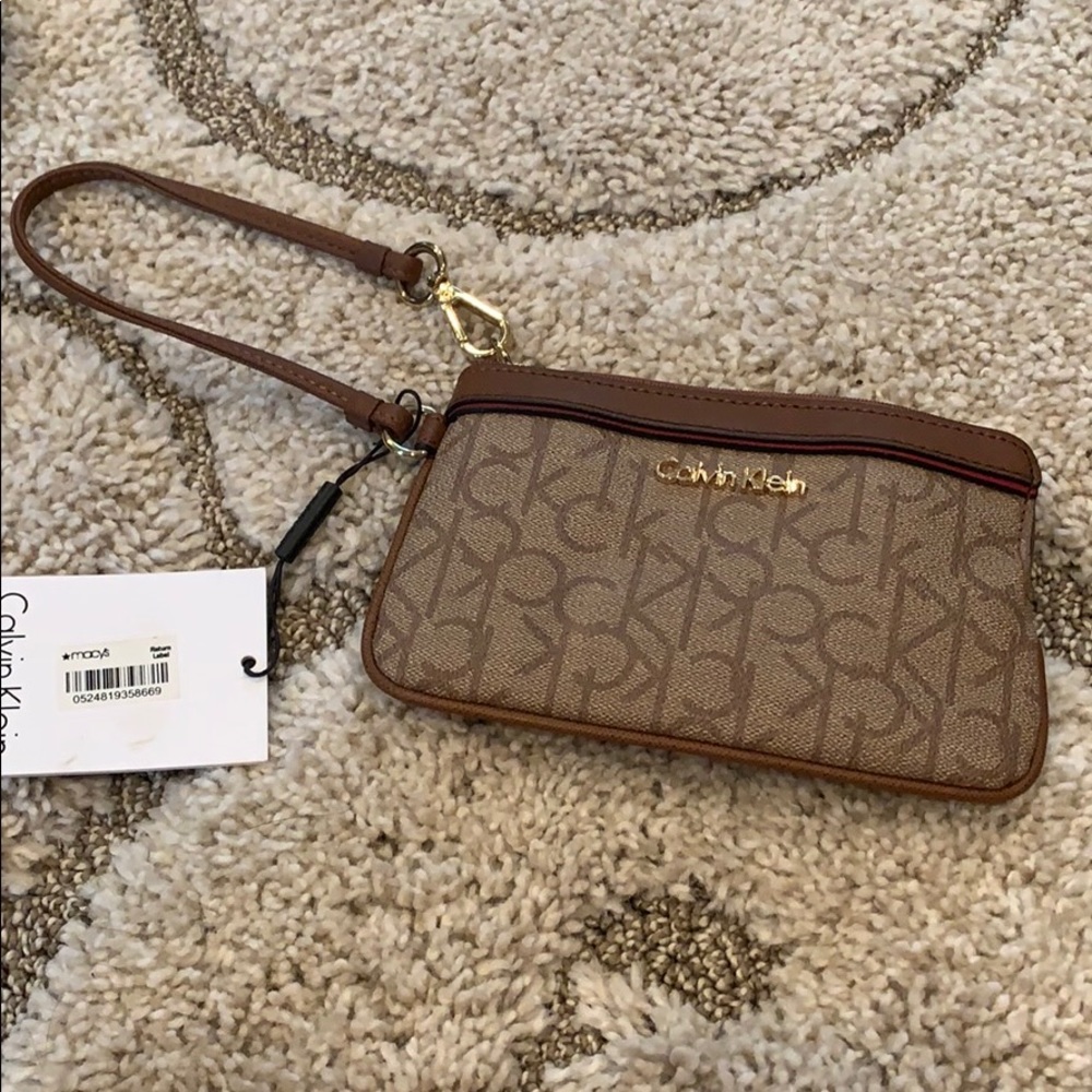 Calvin Klein monogram wristlet